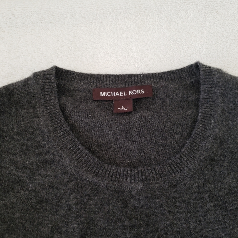 Michael Kors grey cashmere mens sweater size L